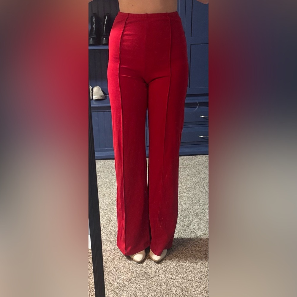 Red Flared Pants